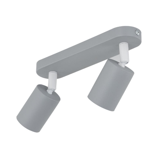 Plafoniera da cucina grigio con 2 faretti orientabili moderna